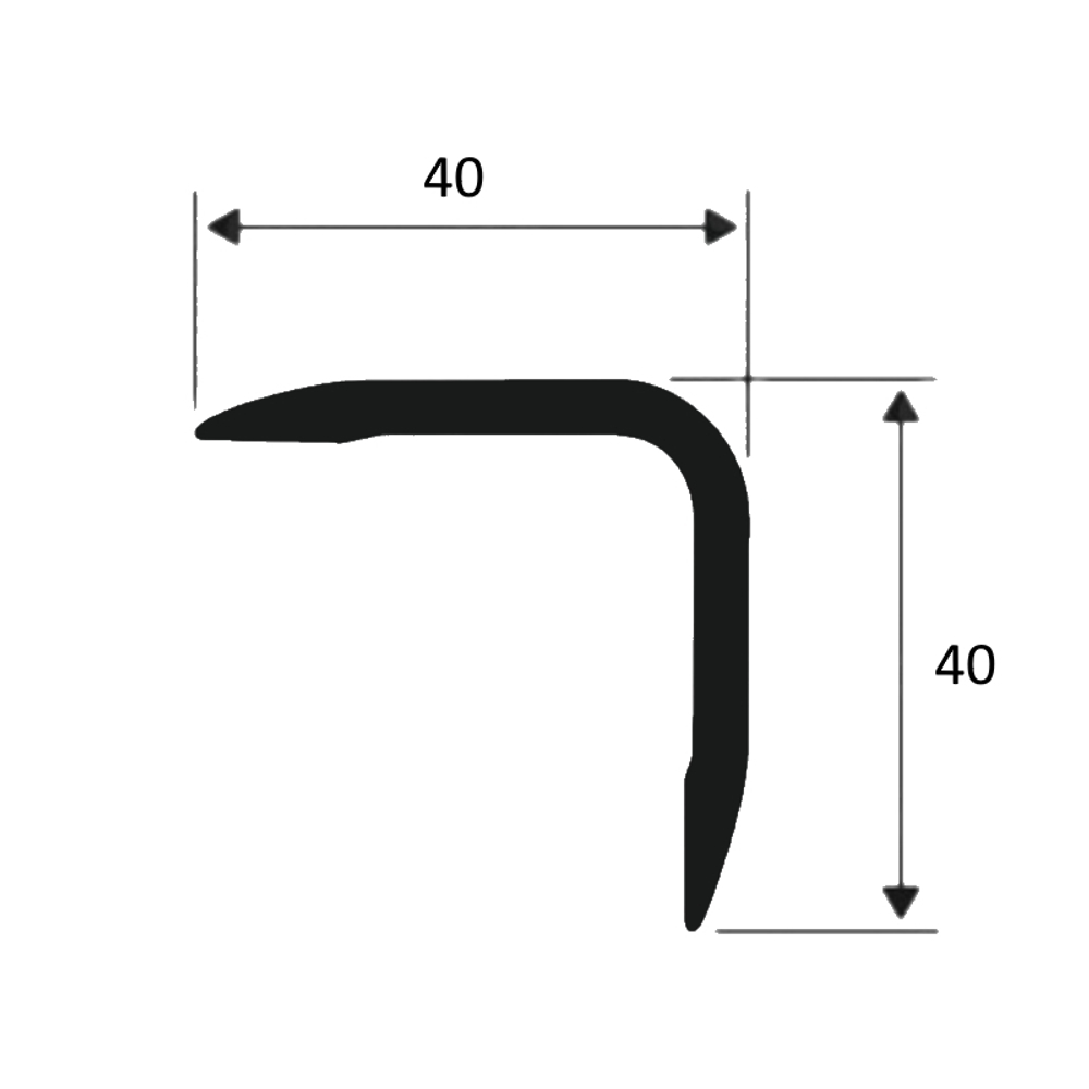 Угол 40*40мм "DO-1" 2,7м Графит глянец анод. алюм.
