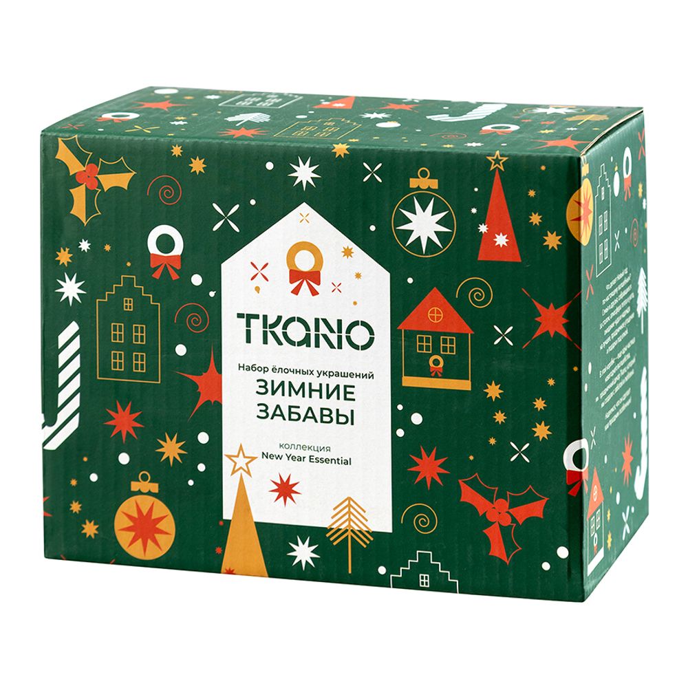Набор ёлочных украшений Зимние забавы из коллекции New Year Essential, 4шт