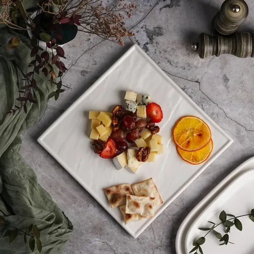 Блюдо квадратное 25,5*25,5 см h1,5 см Relief белое фарфор P.L. Proff Cuisine [3]