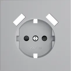 Накладка для розетки с заземлением и защитными шторками, с USB A+A Voltum S70 Серый VLS000916