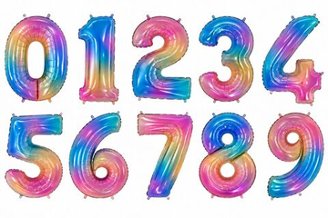 Цифры 102 см "Большие с цветным переливом"