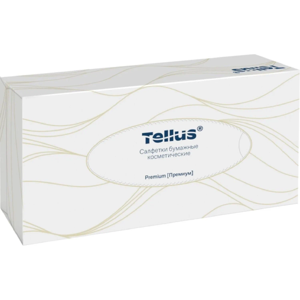 Салфетки косметические Tellus Премиум 2-слойные (100 штук в упаковке, 120380)