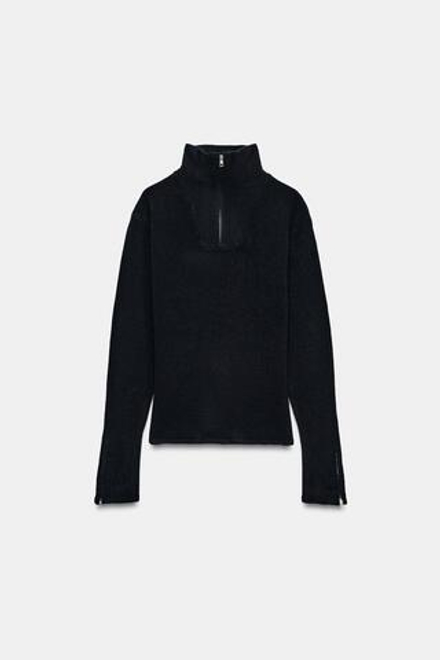 ZARA СВИТЕР ИЗ 100% ШЕРСТИ НА МОЛНИЯХ, МОРСКОЙ СИНИЙ