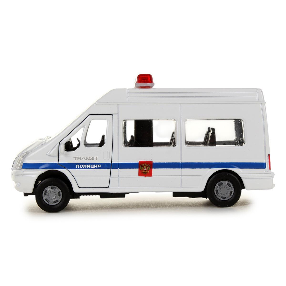 Модель ин. мет. "Ford Transit. Полиция" 13см. свет-звук, двери, багаж., коробка SB-13-02-2 (48) (Техноп