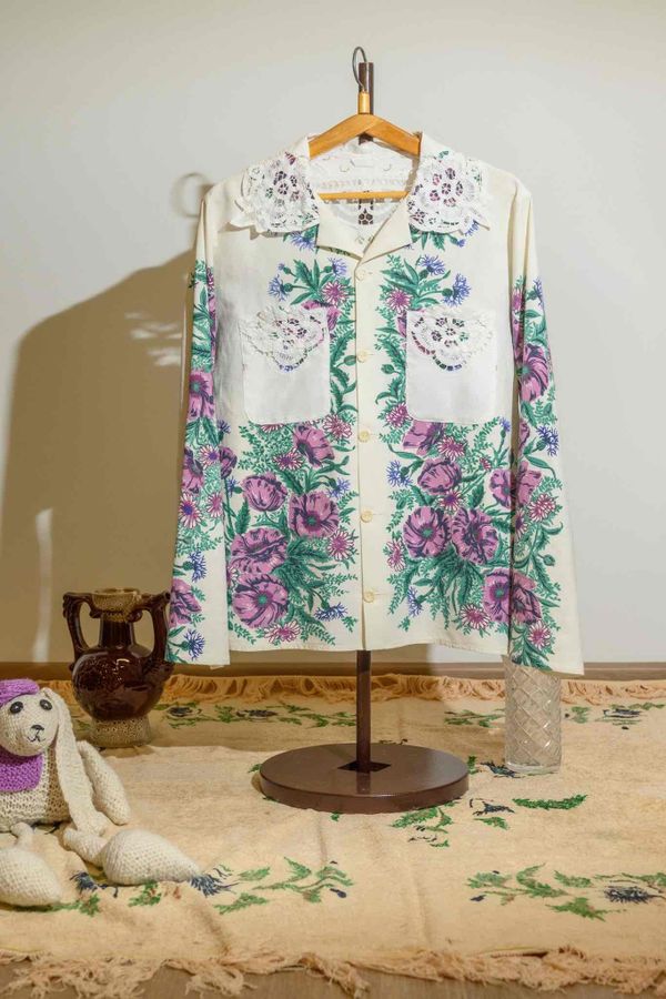 Рубашка Chicory Lace Shirt beige - фото 1