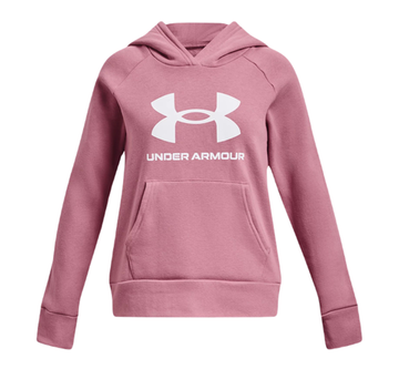 Кофта для девочки теннисная  Under Armour Girls' UA Rival Fleece Big Logo Hoodie - Розовый