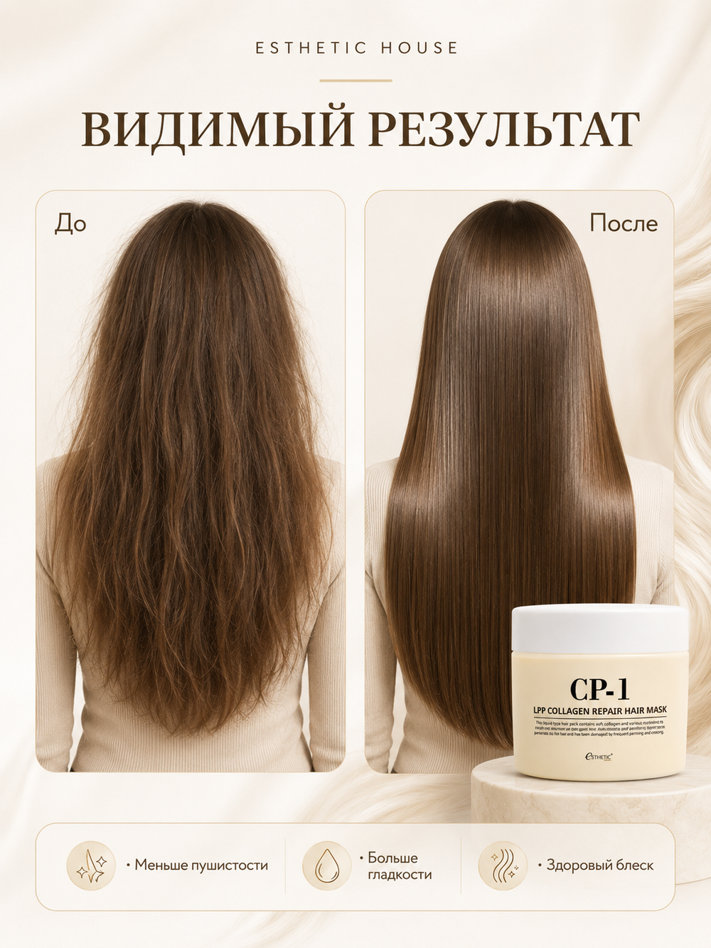 [ESTHETIC HOUSE] Маска для волос ВОССТАНАВЛИВАЮЩАЯ CP-1 LPP Collagen Repair Hair Mask, 300мл