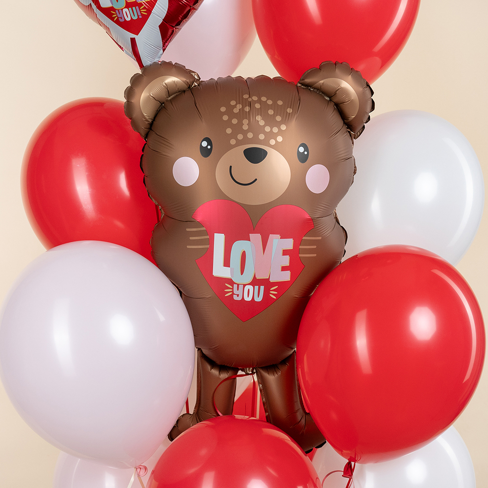 Фольгированный шар-фигура «Мишка с сердцем. LOVE YOU», 76 см