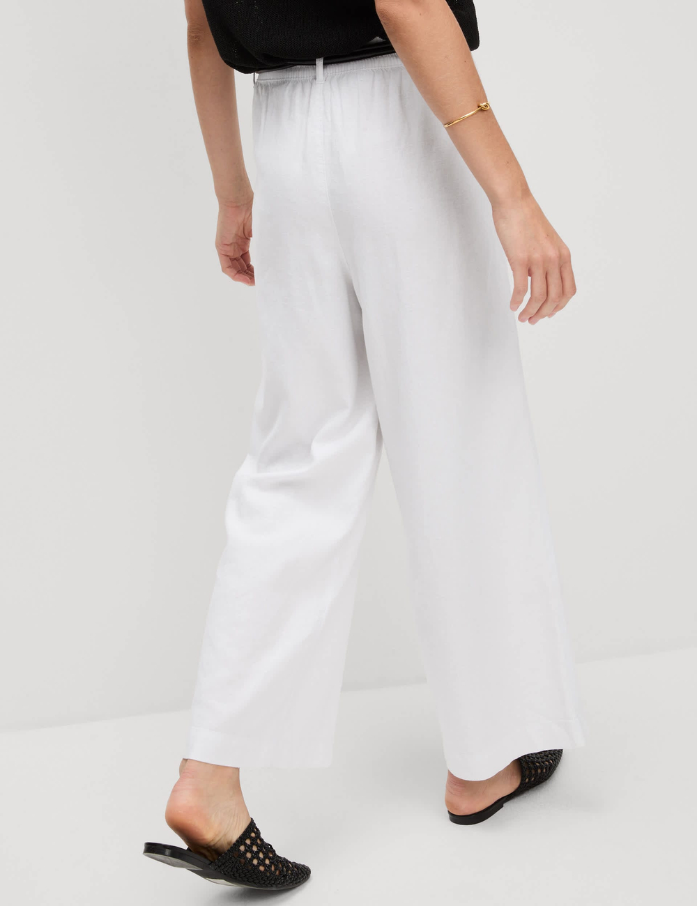 Широкие брюки из смесовой льняной ткани T57009087 - Marks & Spencer