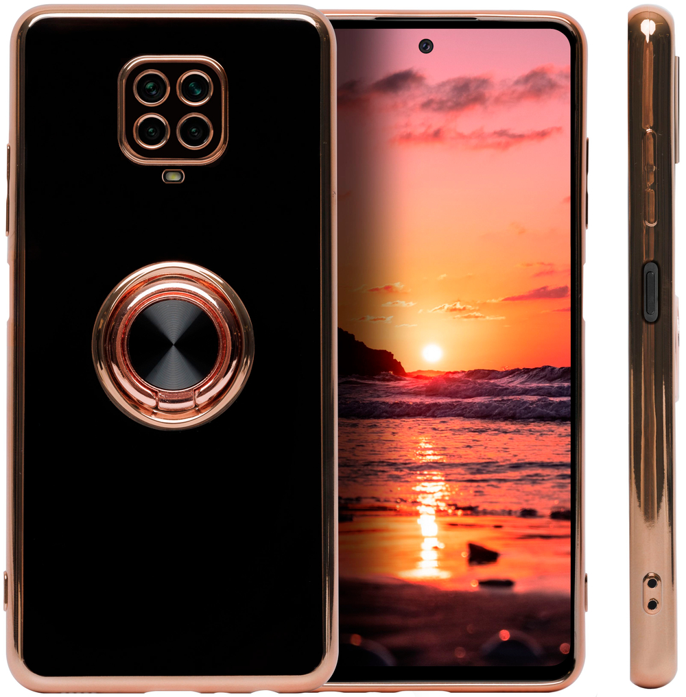 Стильный глянцевый чехол для XIAOMI REDMI NOTE 9 PRO/ 9S/ POCO M2 PRO с кольцом-подставкой и бархатной подкладкой