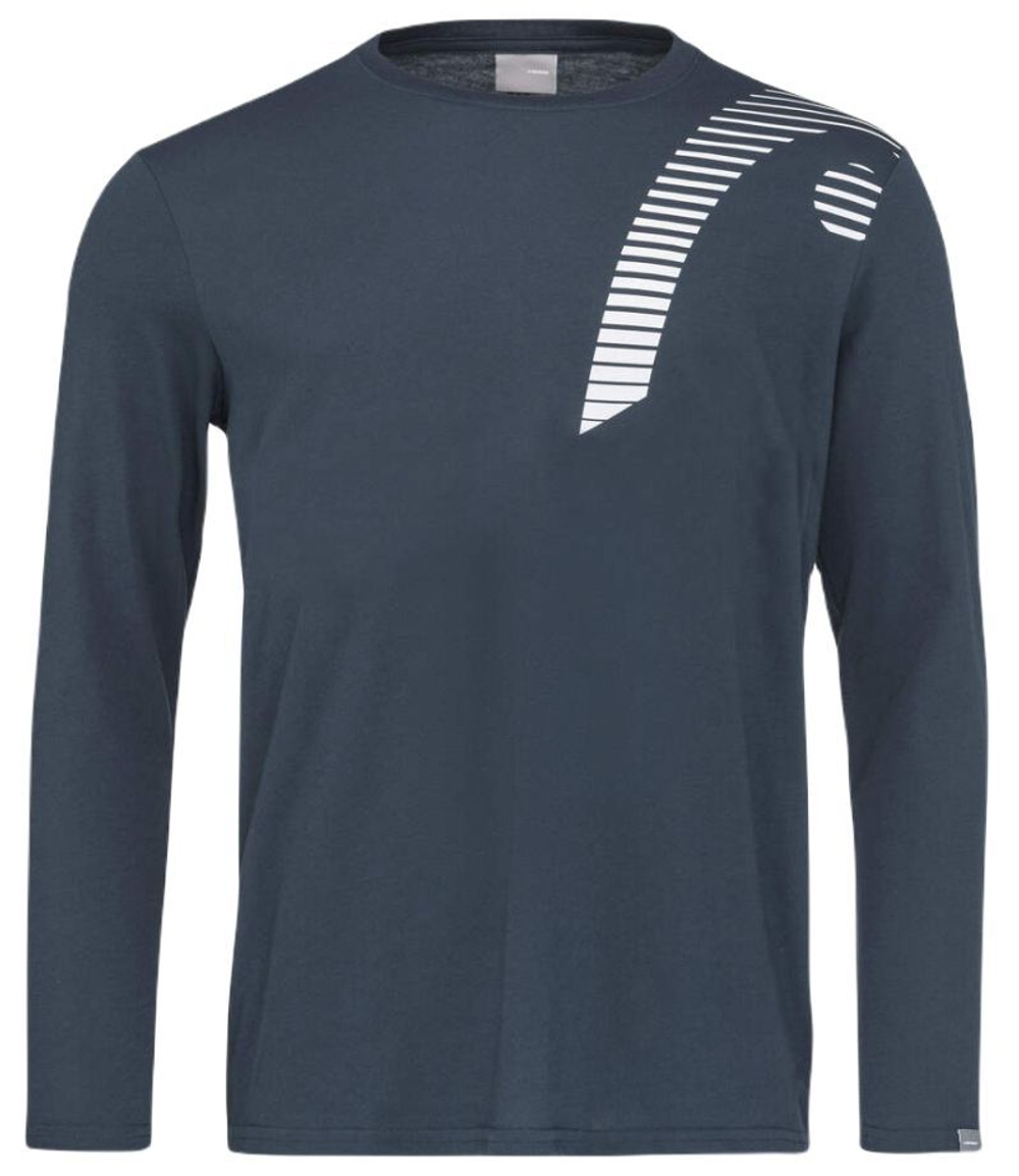 Мужская теннисная футболка теннисная Head Club 21 Cliff Long Sleeve - небесный