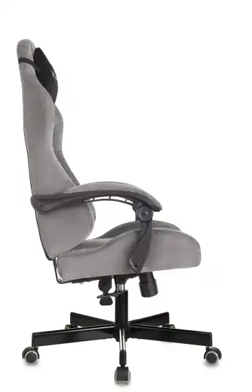 Кресло игровое Knight Terminator серый Light-19 с подголов. крестов. металл