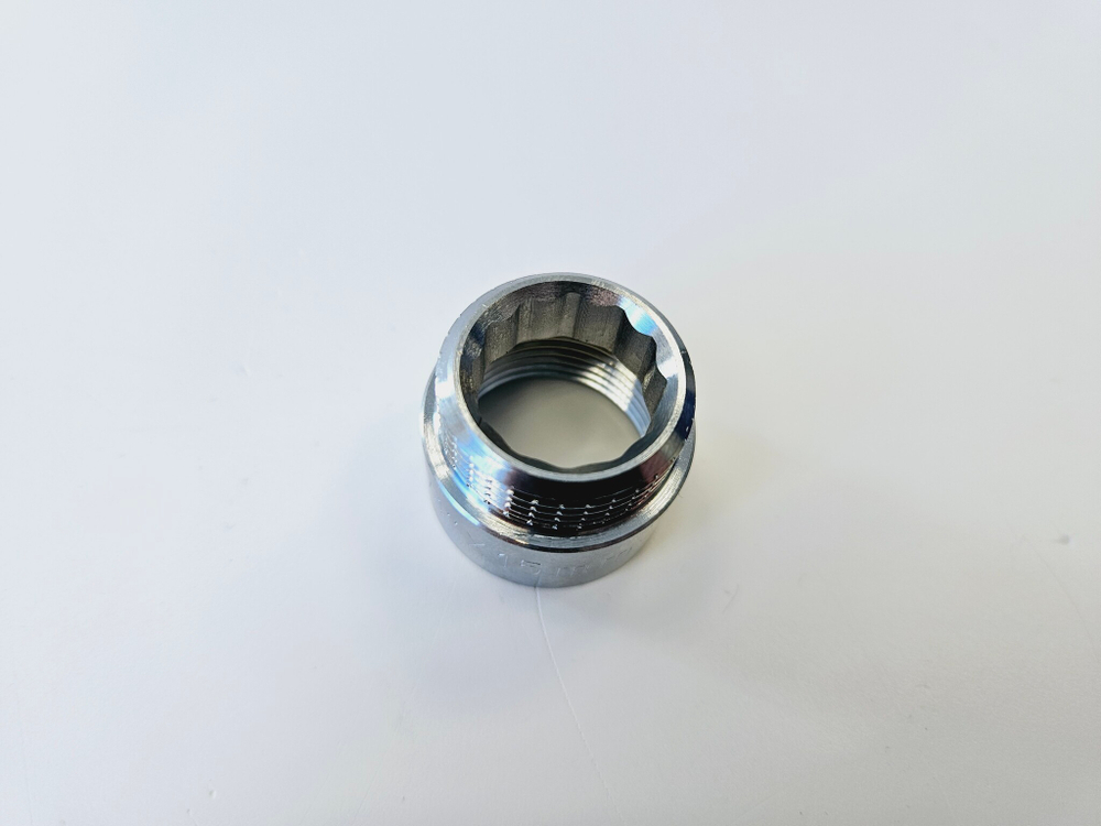 Удлинитель резьбы 3/4", L15мм (латунь-хром)