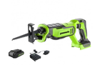 Пила сабельная акк. Greenworks GPT-BLRS-1, 24V, б/щет, 0-3000/мин, рез 115 мм дер.,1х2Ач,ЗУ,кор (1200607CUA)