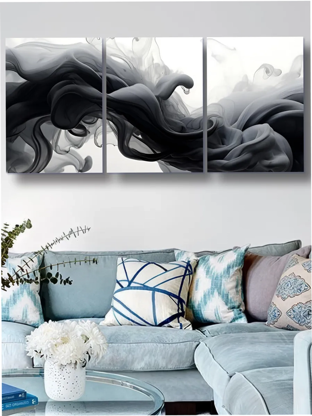 Картина Черные брызги модульная 50x70см 3шт.