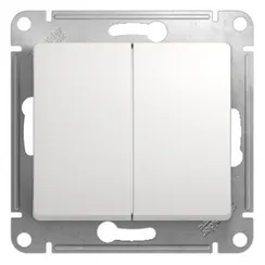Переключатель проходной двухклавишный Systeme Electric Glossa Белый GSL000165