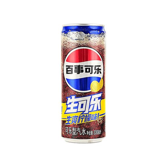 Газированный напиток Pepsi Raw Cola Lemon со вкусом колы с лимоном, 330 мл — банка
