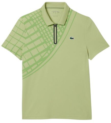 Мужское теннисное поло Lacoste Ultra Dry Printed Slim Fit - green