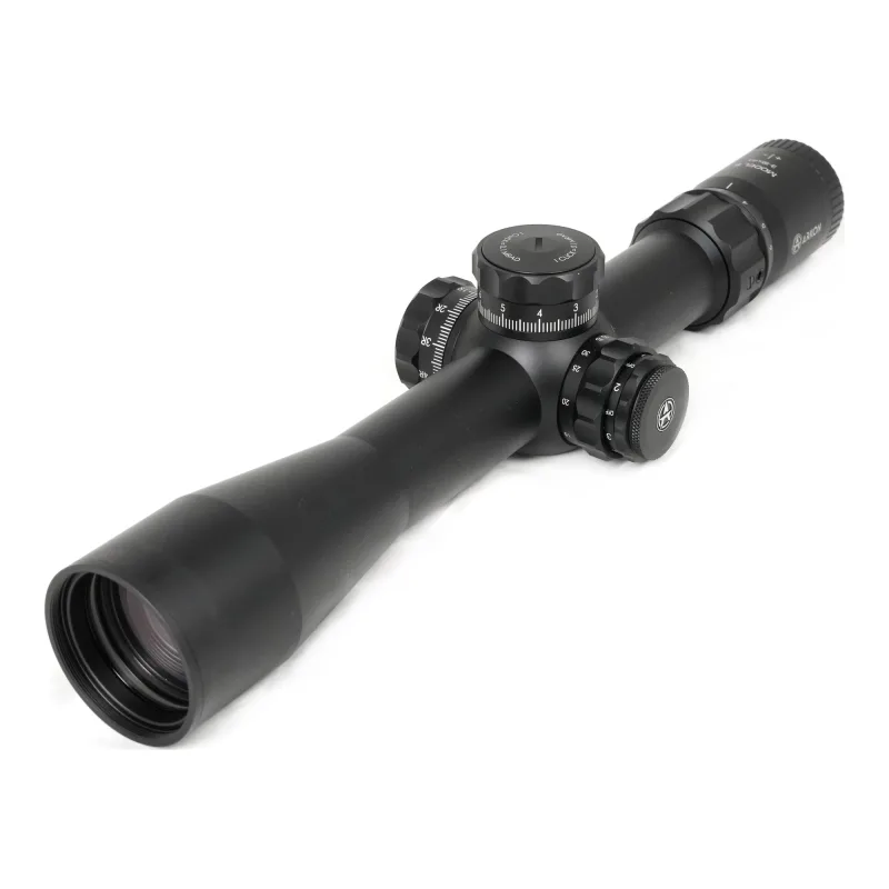 Оптический прицел ARKON Model B 3-18х44 / Аркон Модель Б 3 18 44 - вид спереди с акцентом на объектив и барабаны