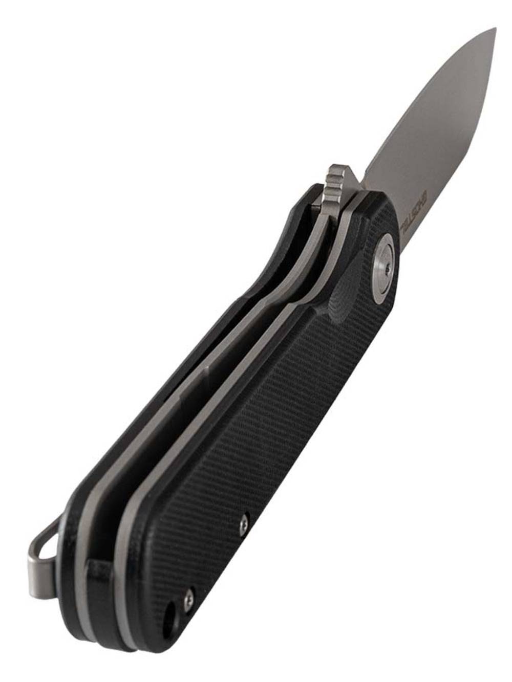 Нож складной GhostBlade Omen, сталь D2, 58-62 HRC, Sheepfoot, рукоять G10 чёрная, замок Liner lock, флиппер, 110 г