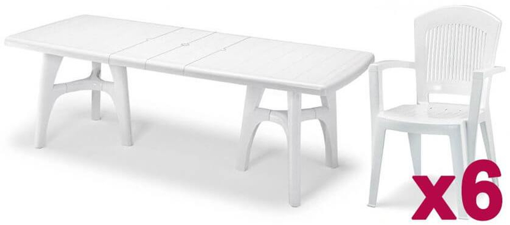 Комплект пластиковой мебели SCAB GIARDINO President Tris Super Elegant Monobloc, белый
