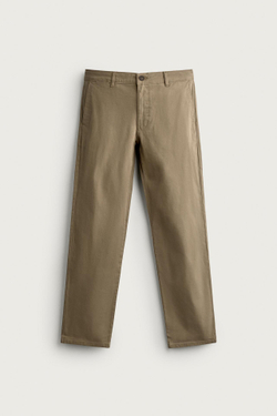 ZARA БРЮКИ ЧИНОС SLIM FIT, РЫЖЕВАТО-КОРИЧНЕВЫЙ