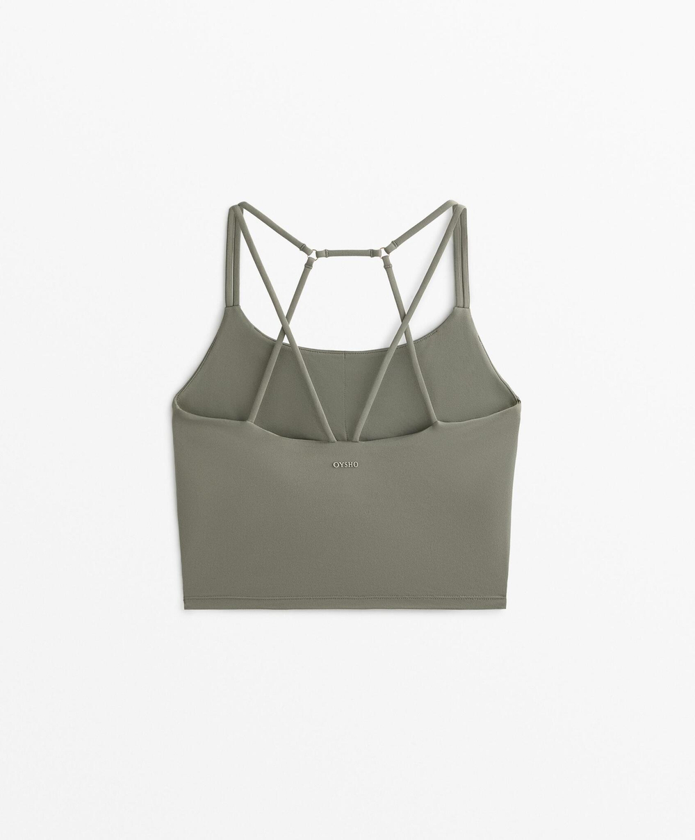 Oysho Майка Comfortlux с кольцами, светлый хаки