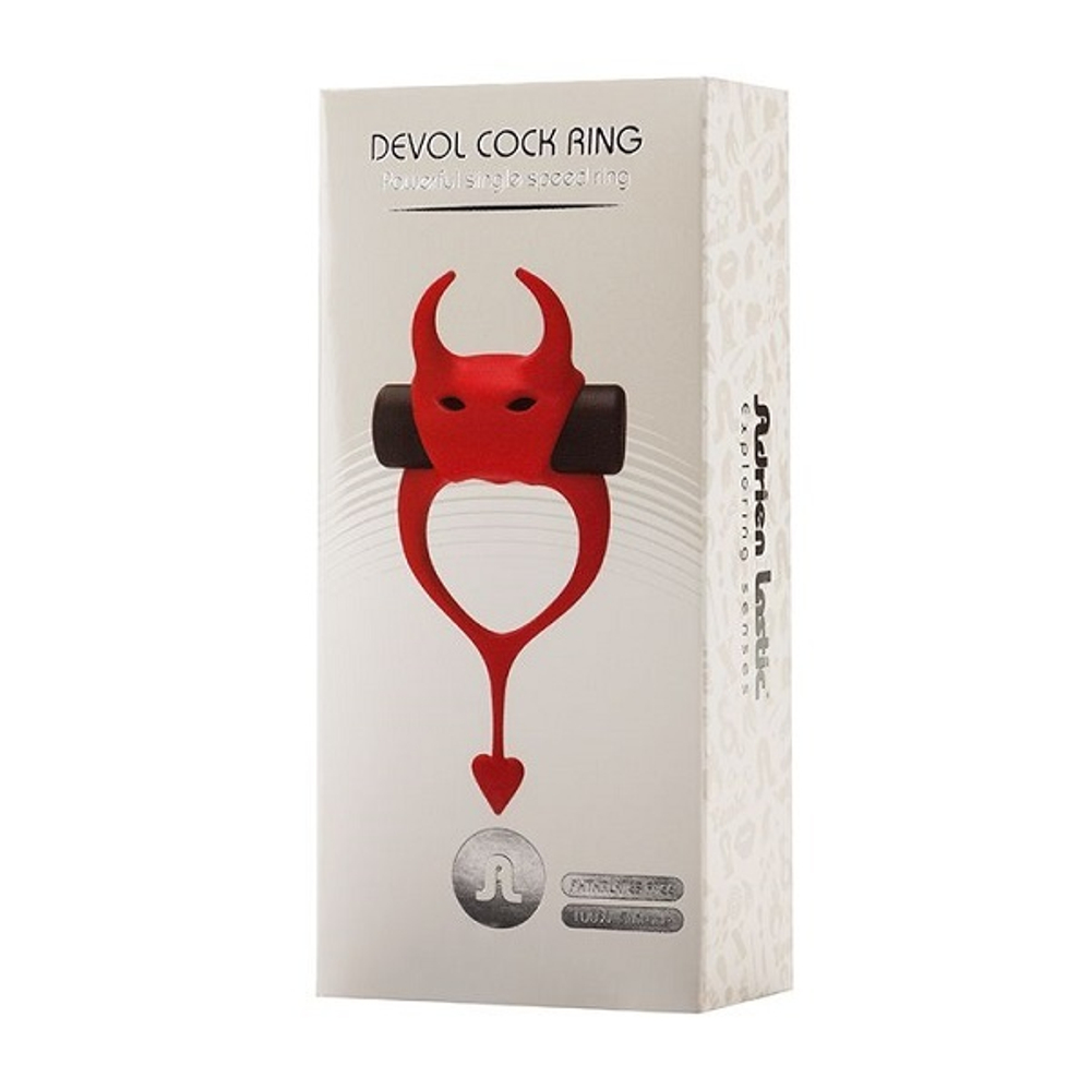Красное эрекционное кольцо 3,2см в форме дьяволенка Adrien Lastic Devol Cockring