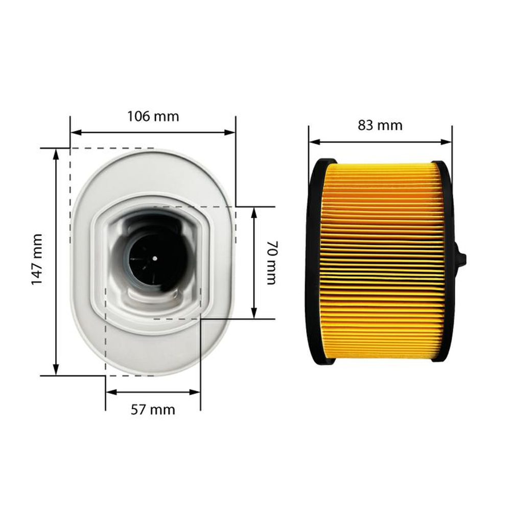 Фильтр воздушный для бензореза HUSQVARNA K970, HUSQVARNA K1260 UNITED PARTS 90-0654 (аналог 5102441-03)