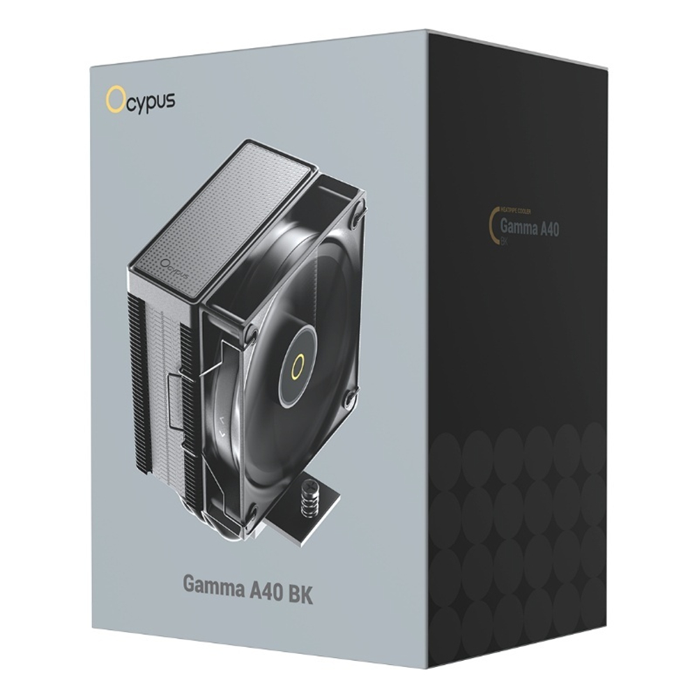Кулер для процессора Ocypus Gamma A40 BK, 100mm FAN, 4 PIPES, 4-PIN PWM, 600-2400 RPM, 29DBA