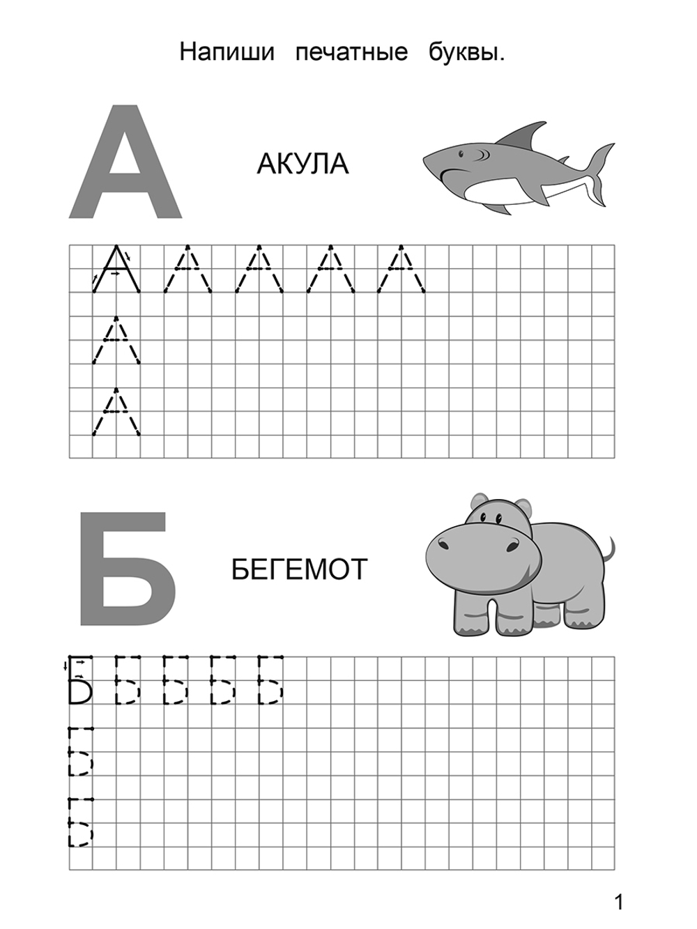 Прописи. Пишем все буквы по клеточкам. Комплект из 2 шт.