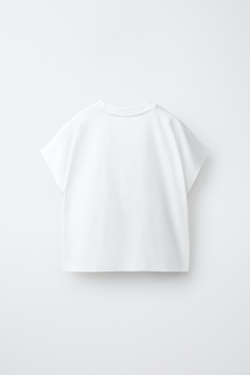 ZARA ФУТБОЛКА С БАНТАМИ, БЕЛЫЙ