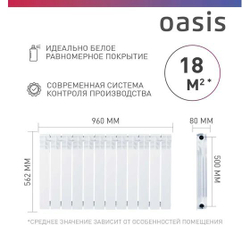 Биметаллический радиатор OASIS Эко 500/80/12 4640039487203