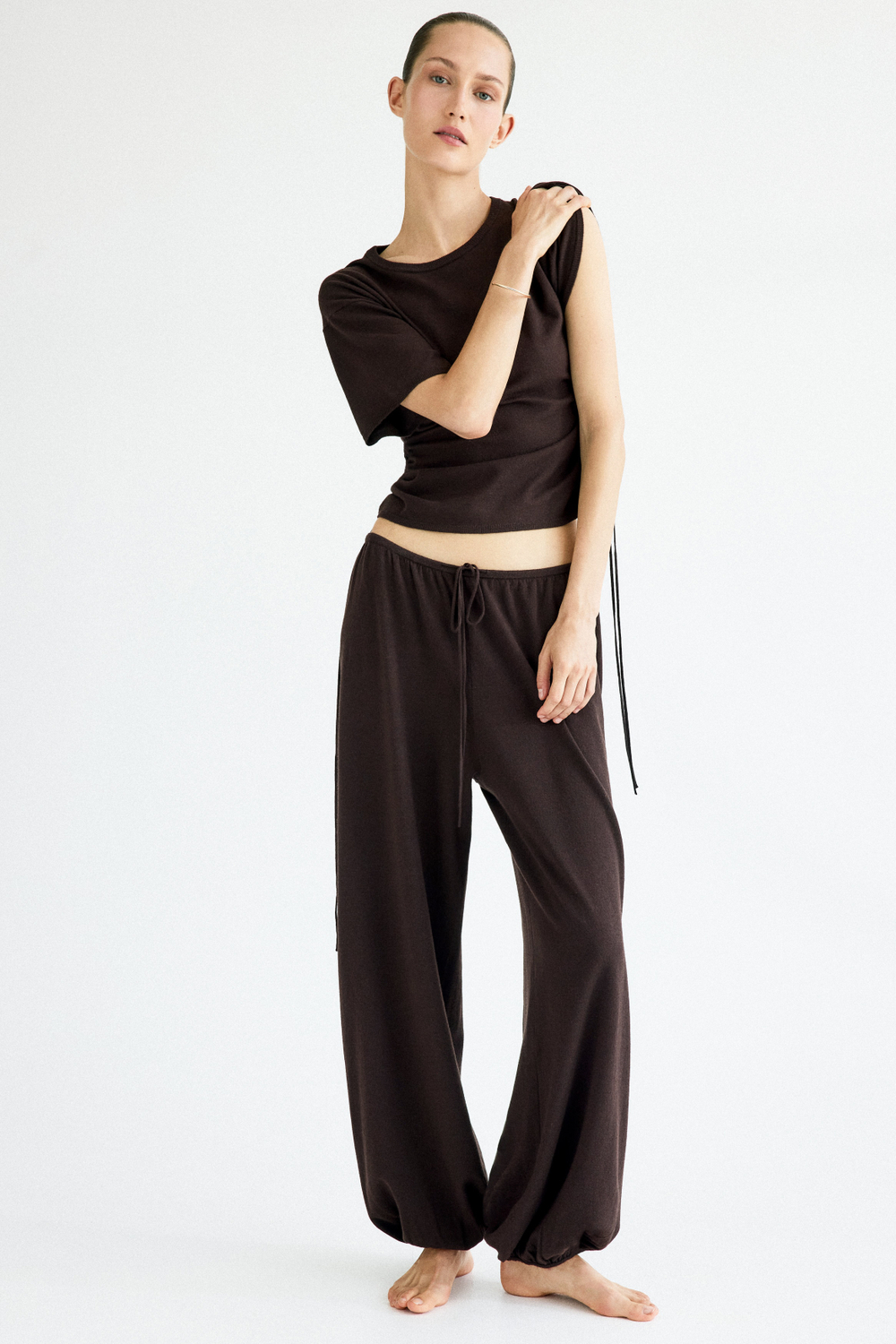 Тонкие трикотажные брюки-баллоны - H&M