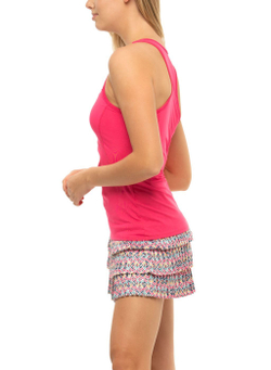 Женский топ теннисный Lucky in Love Pretty in Ink Baseline Tank w/ Bra - shocking pink