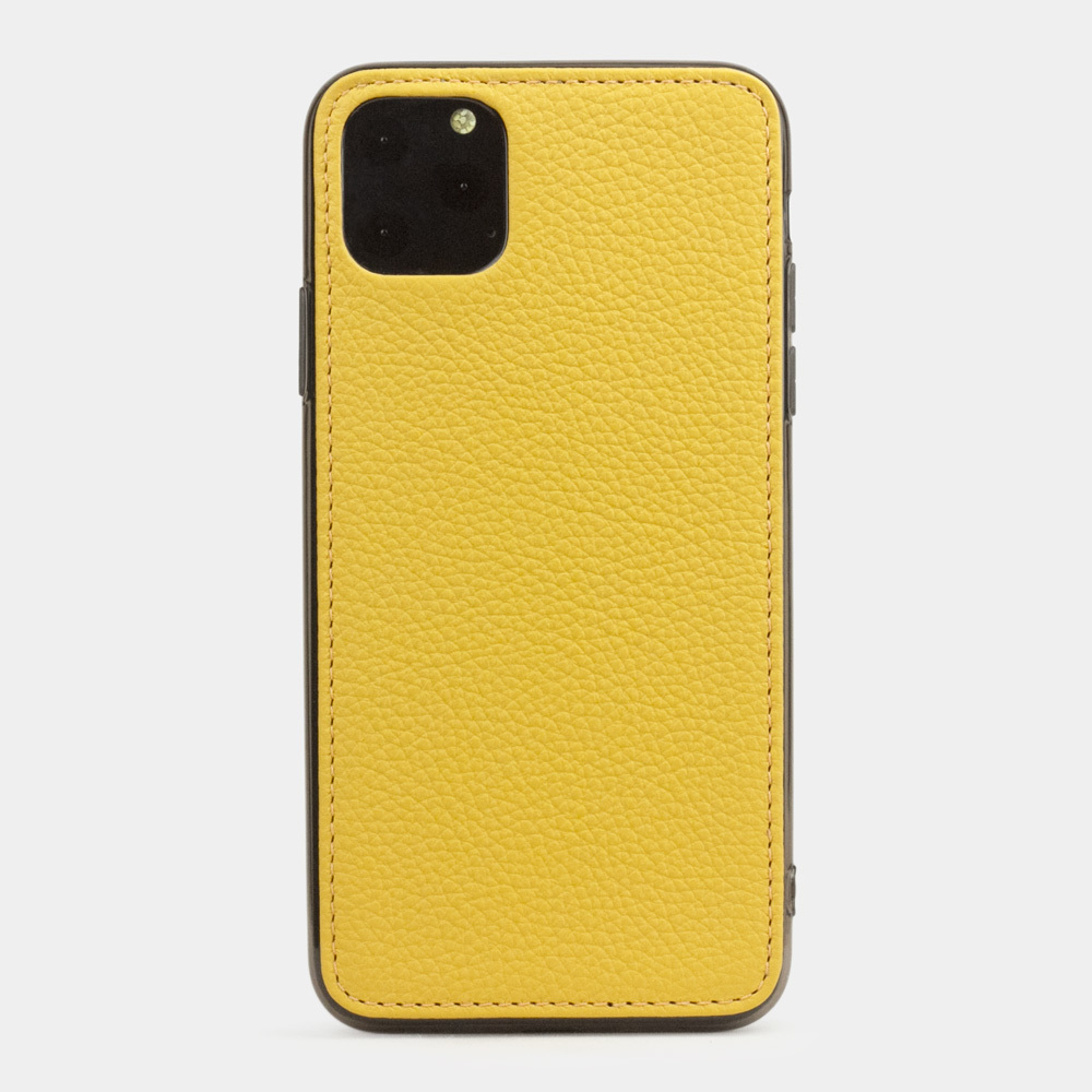 Чехол-накладка кожаный для iPhone 11 Pro Max желтого цвета