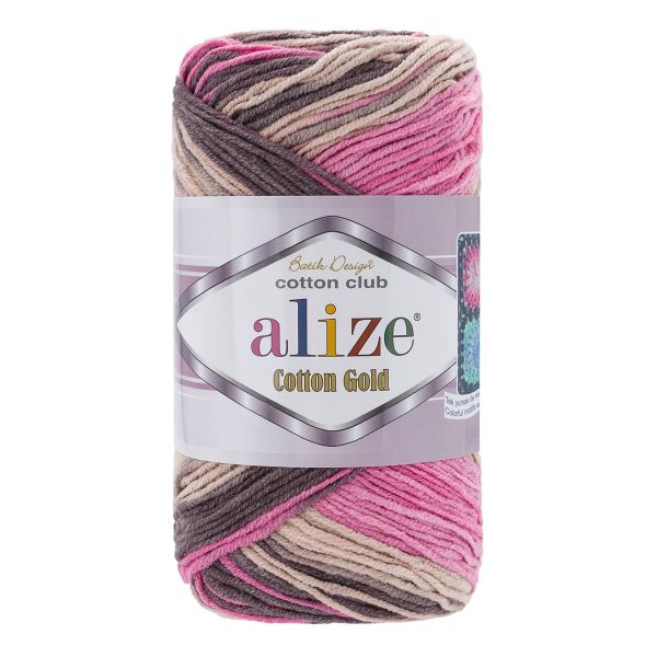 Пряжа Alize (Ализе) Cotton Gold Batik / уп.5 мот. по 100 г, 330м, 7829 секционный