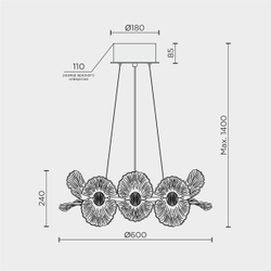 Подвесная люстра MODELIGHT MDL.89092.600HC GD