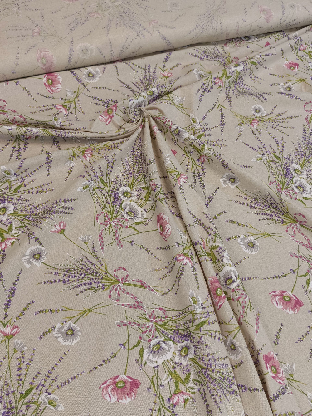 4м. Ткань для шитья, полулен "Прованс", 30% лён, 70% хлопок, плотность 140, шир.150 см, отрез 150х400 см,