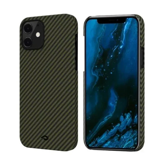 Чехол Pitaka MagEZ Case для iPhone 12 mini 5.4", черно-красный (шахматное плетение), кевлар (арамид) KI1204