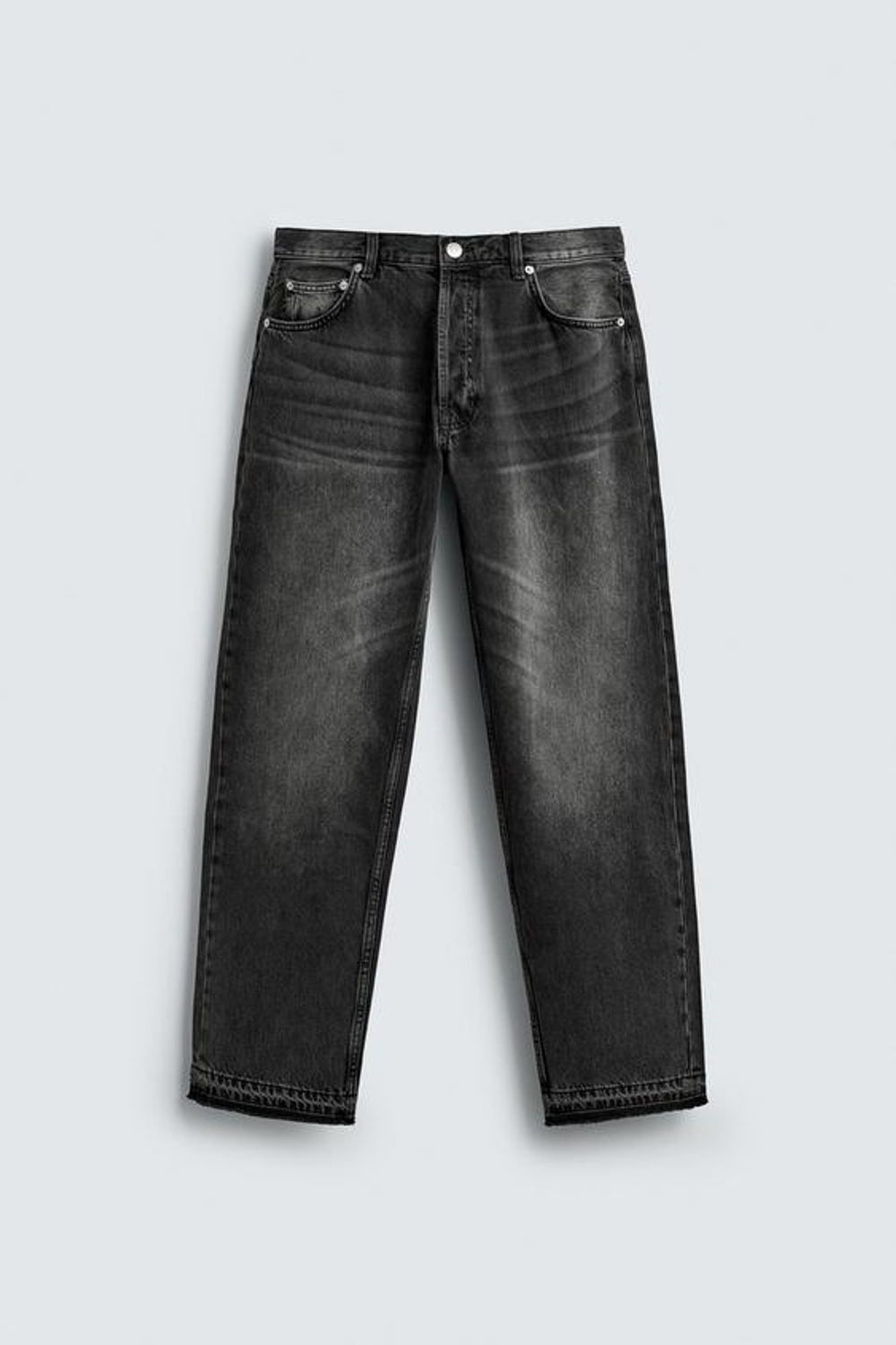 ZARA ДЖИНСЫ STRAIGHT FIT, УГОЛЬНЫЙ