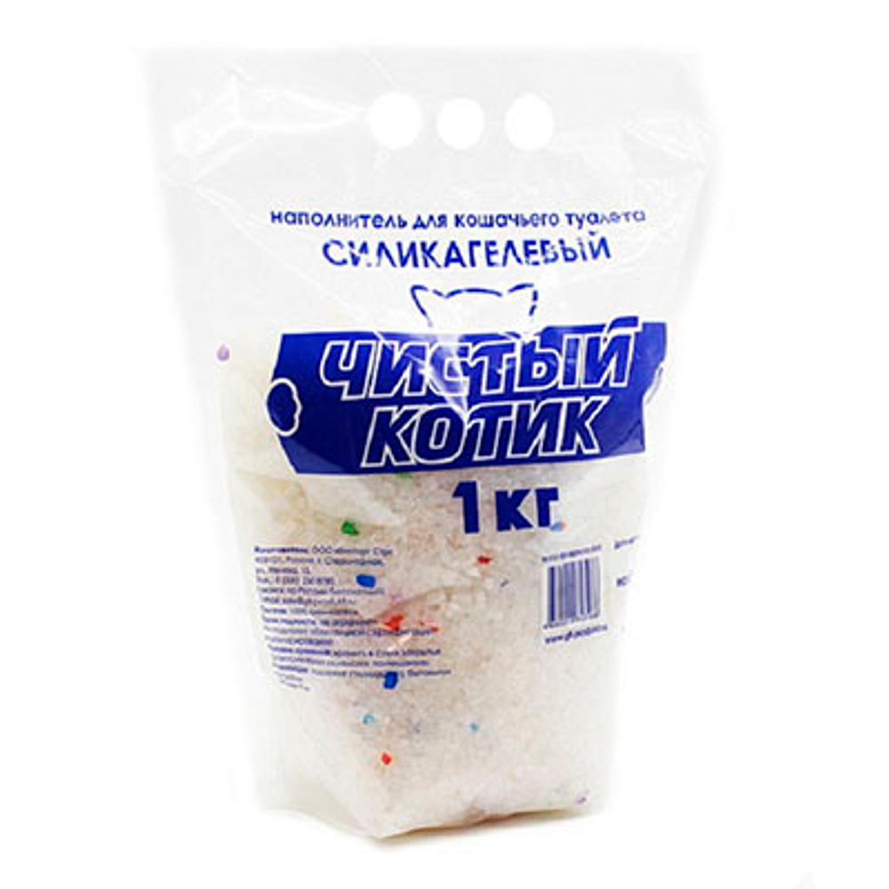Чистый Котик наполнитель силикагель "Радуга", 1кг
