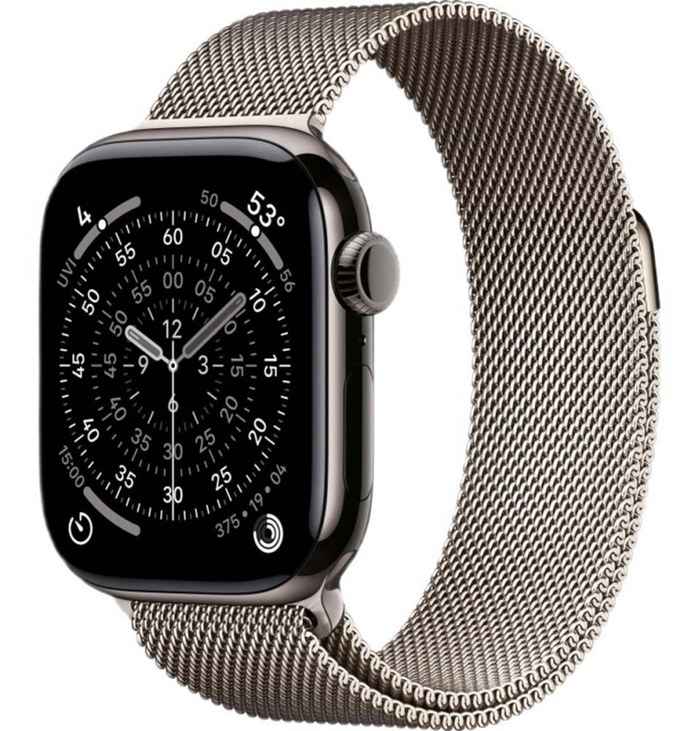 Apple Watch S11 46 mm Titanium Natural case | Natural Milanese Loop, S/M