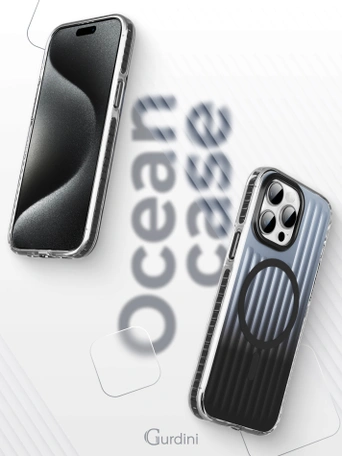Чехол накладка iPhone 15 Pro Max 6.7" Gurdini Ocean Case (4) Transparent черный