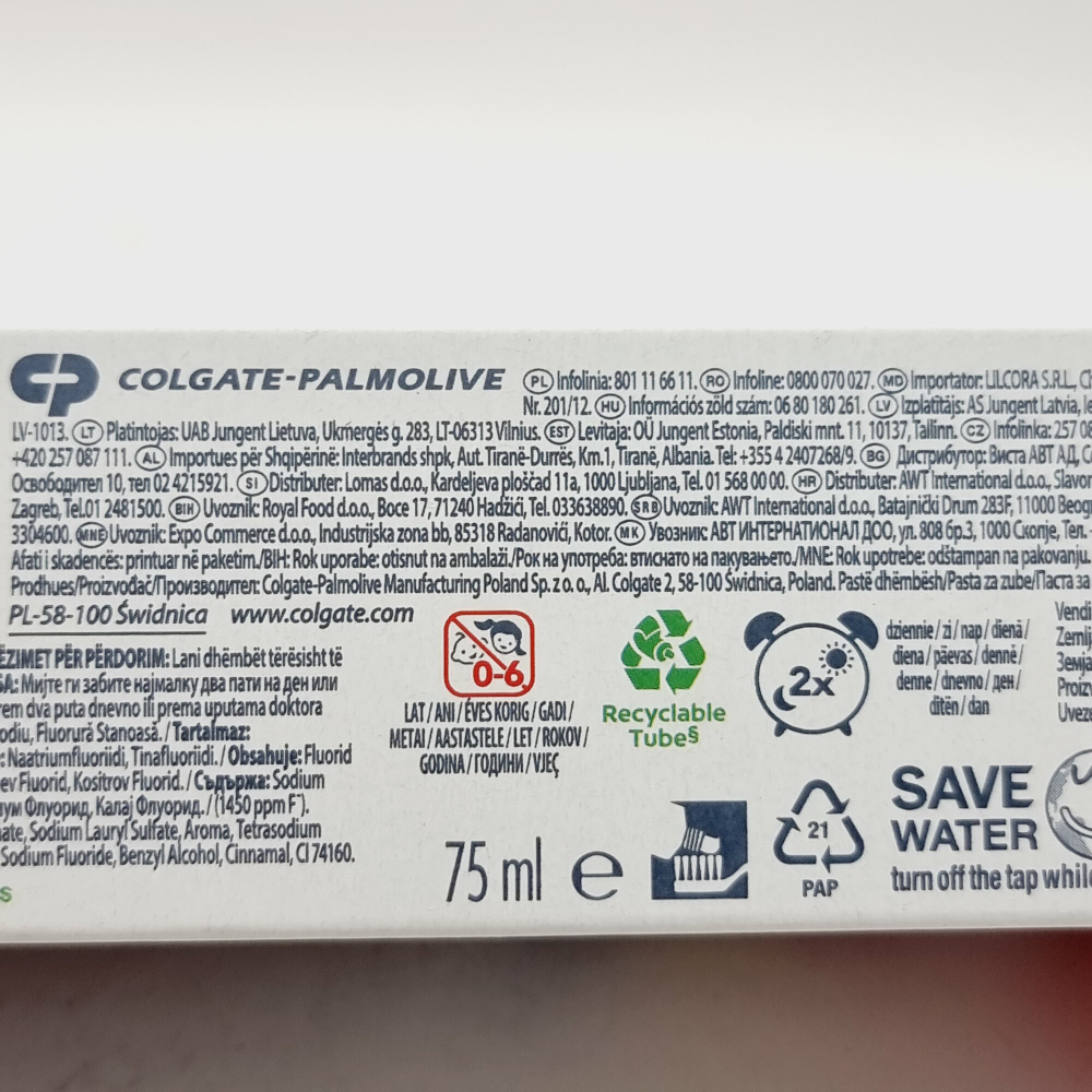 Colgate Паста зубная Whitening Total многофункциональная антибактериальная 75 мл (Польша)