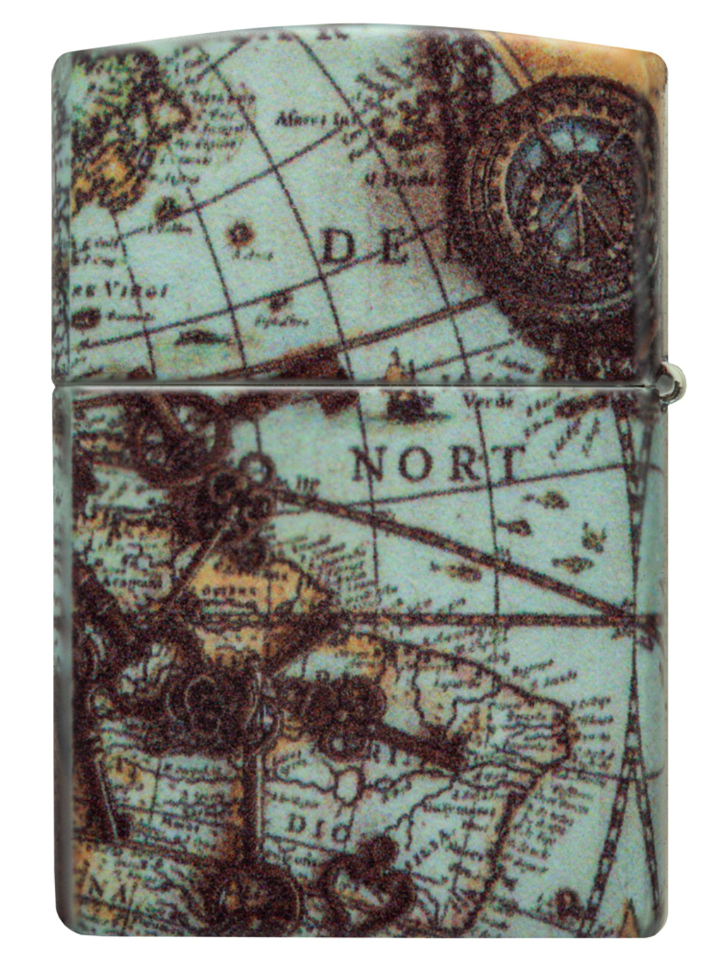 Зажигалка Zippo Compass Design с покрытием 540 Matte, латунь/сталь, разноцветная, 38x13x57 мм