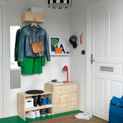 IKEA RAGGBERG  (ИКЕА РАГГБЕРГ)  -  Вешалка для одежды с полкой - сосна 40x21x17 см