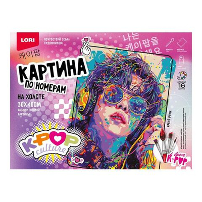 Картина по номерам холст на подрамнике 30*40см. K-POP "Яркий ритм" (Lori)