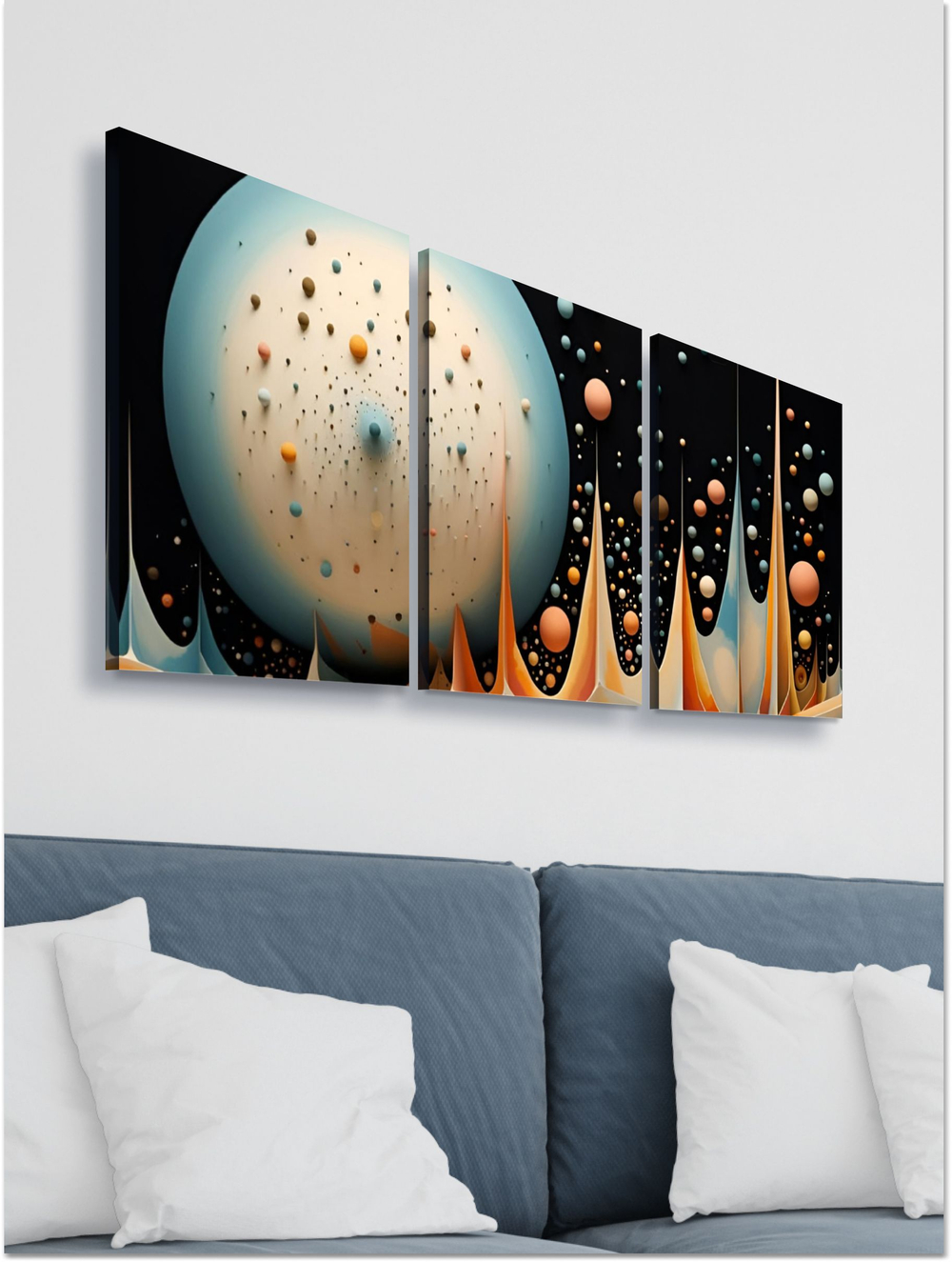Картина Огненная грань модульная 50x70см 3шт.