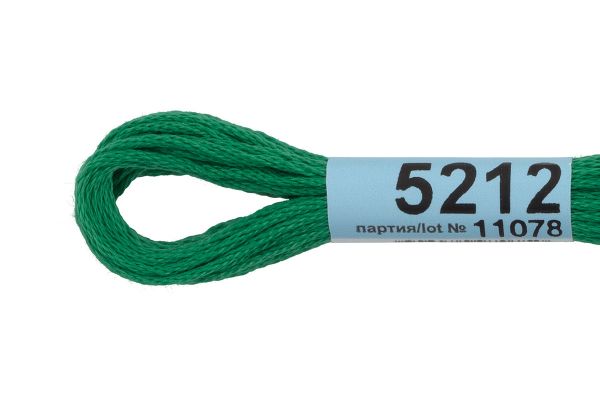 Мулине Gamma 100% хлопок, цв.5212 т.зеленый, 24 мотка по 8 метров